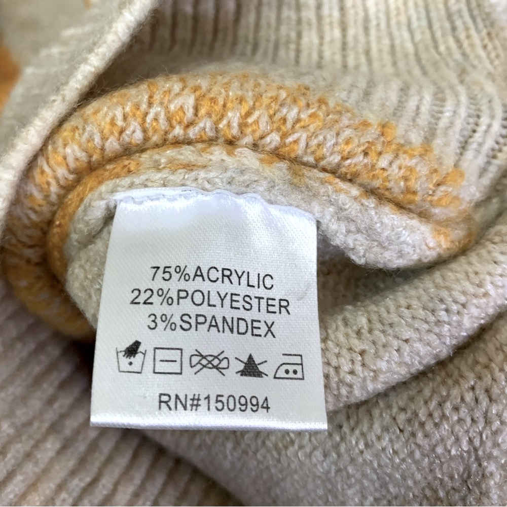 Kaily K Argyle Mustard Yellow Pullover V-neck Sweater Size Large - Picture 7 of 7